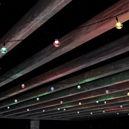 NATURE SPRING Outdoor Solar Powered Hanging String Lights Round Globe with Multicolored Lights for Patio, Backyard 711453ZQB